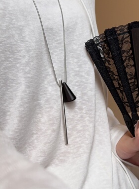 小众金属几何三角形长款项链女