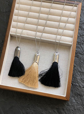 车静媛同款毛刷流苏项链长毛衣链