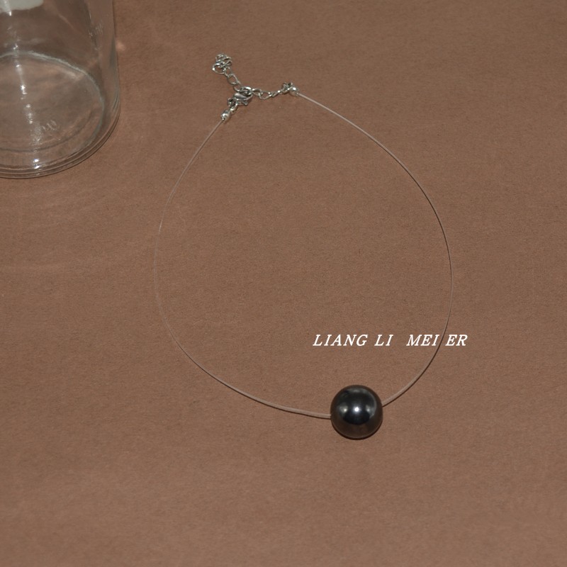单颗珍珠项链女夏细款简约锁骨颈链2025年新款女高级感小众吊坠 - 图3