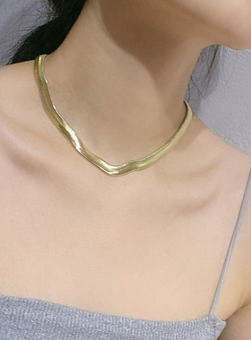 choker项圈金色蛇骨链颈链项链