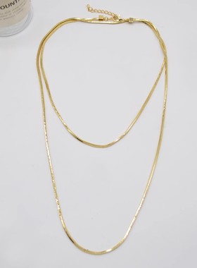 钛钢立体超长女蛇骨链金银毛衣链