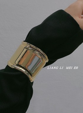 夸张男女金属波浪亮面手镯手环