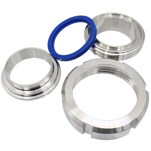 SS304/SS316L卫生级活接头SMS活接头不锈钢对焊活接圆螺纹管道由 - 图2