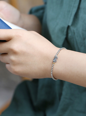 纯银珠子串珠貔貅手串小米珠手链