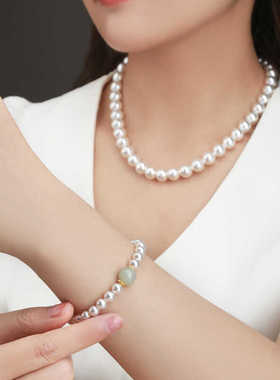 小众设计和田玉手串珍珠手链