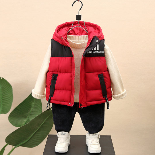 Stylish Naughty Boy's Cool and Handsome Cotton Autumn and Winter Thickened Vest