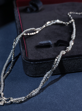 珍珠项链轻奢小众施家爱迪生天女曼塔玫瑰choker镶钻贝母双层叠戴