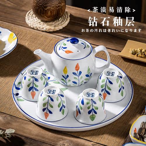 茶具整套家用茶盘釉下彩陶瓷喝茶过滤下午茶耐热泡茶壶青花瓷茶壶 - 图2
