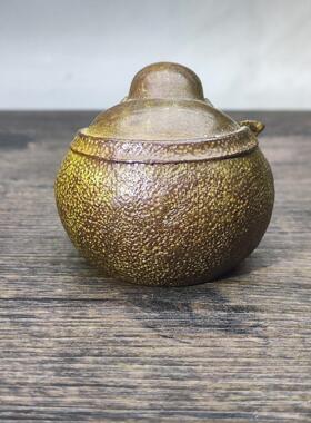 纯铜汽车摆件全铜大肚弥勒摆件仿古黄铜摆件