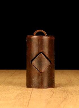 复古黄铜圆柱秤砣套章印章摆件一套印章摆件