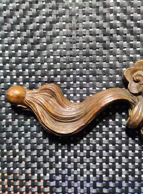 精品古玩收藏文玩实心老寿星铜器香插茶宠复古日本回流香炉摆件