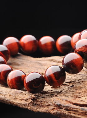 眼石手链 红色14mm睛石手饰宝石手串