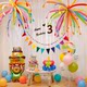 Little Red Book Posey and Pip birthday arrangement fireworks balloons children's decoration scene boys and girls birthday kt board