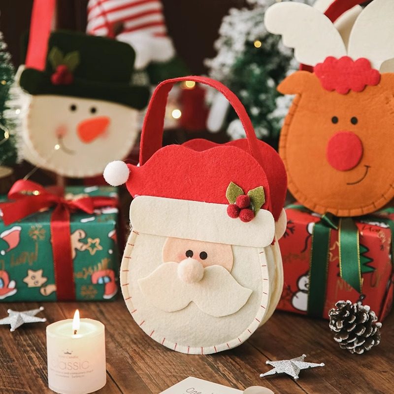 创意圣诞节礼物平安夜手提苹果袋装饰圣诞老人糖果小礼品盒氛围感,淘宝优惠券,粉丝福利购,淘宝优惠卷