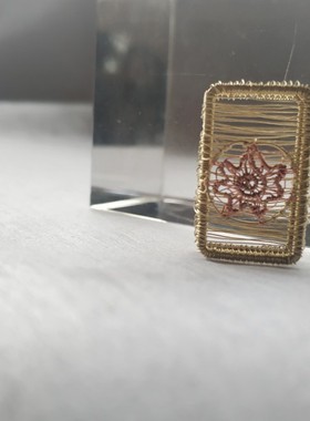 三晒定制个性男女情侣原创设计小众手工铜丝绕线砖块项链吊坠子