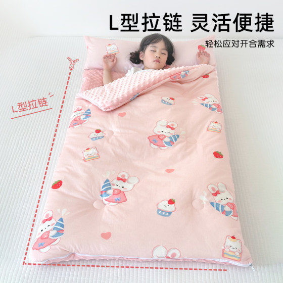 Children's sleeping bag 100% cotton beanie sleeping bag anti-kick quilt
