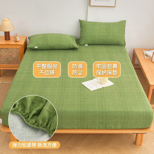 夏季非纯棉全棉老粗布床笠单件床垫保护防尘罩防滑床单床罩保护套 - 图2