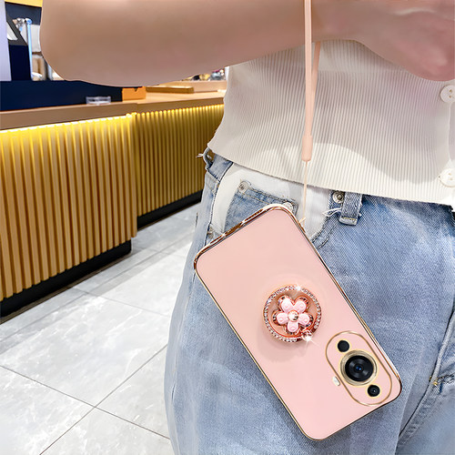 适用华为nova10手机壳新款花朵指环支架nova9镜头全包nova8防摔nova14硅胶nova13斜挎可背nova12带挂绳nova11 - 图3