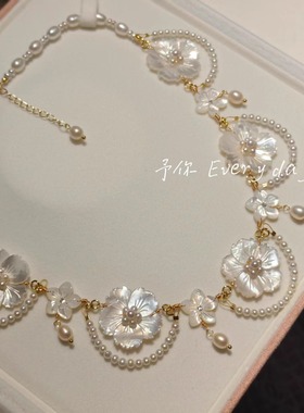 『予你』温柔甜美白蝶贝珍珠项链