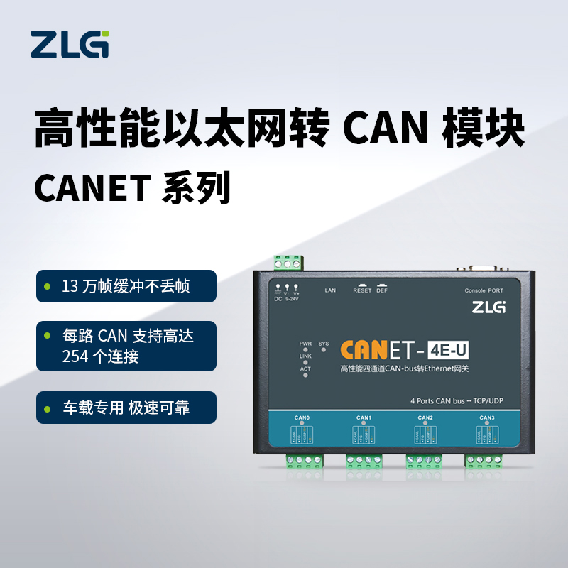 ZLG致远电子CANET系列CAN-bus转换器工业级高性能以太网转CAN模块-图3