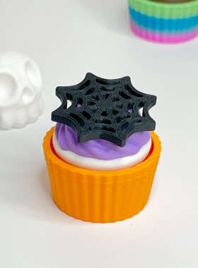 万圣cupcake解压点击器幽灵南瓜骷髅蛋糕指尖棘轮咔哒乐书包挂件