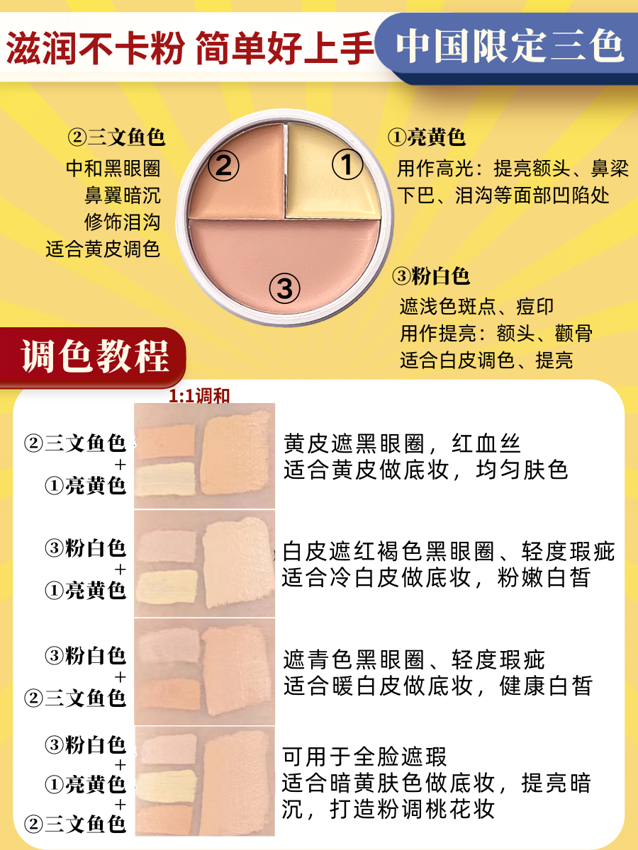 歌剧魅影遮瑕小样分装德国面具试色三色六色遮黑眼圈斑点泪沟提亮