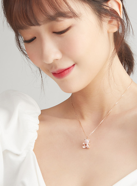 情人节礼物送女朋友爱心小熊项链