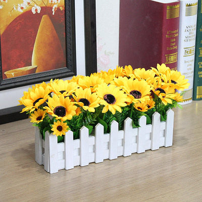 假花仿真花盆栽套装客厅家居装饰花艺摆件塑料小栅栏盆景花卉包邮 - 图2