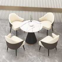 Light Lavish Rockboard Talks Table And Chairs Combined Modern Minima Balcony Leisure Table Sales office reception Guests small round table