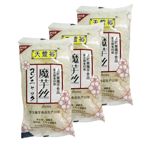 天丰裕魔芋丝结粉丝400g*5袋低卡零脂饱腹代餐方便速食魔芋面素食 - 图0