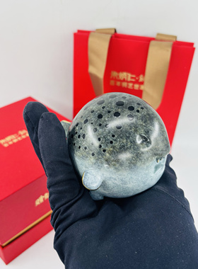 「早期稀缺」朱炳仁铜 胖鱼黄铜摆件 河豚家居饰品工艺品 海纳图