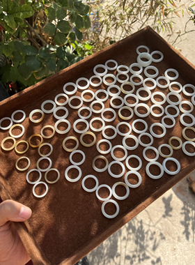 和田玉俄料白玉戒指戒圈