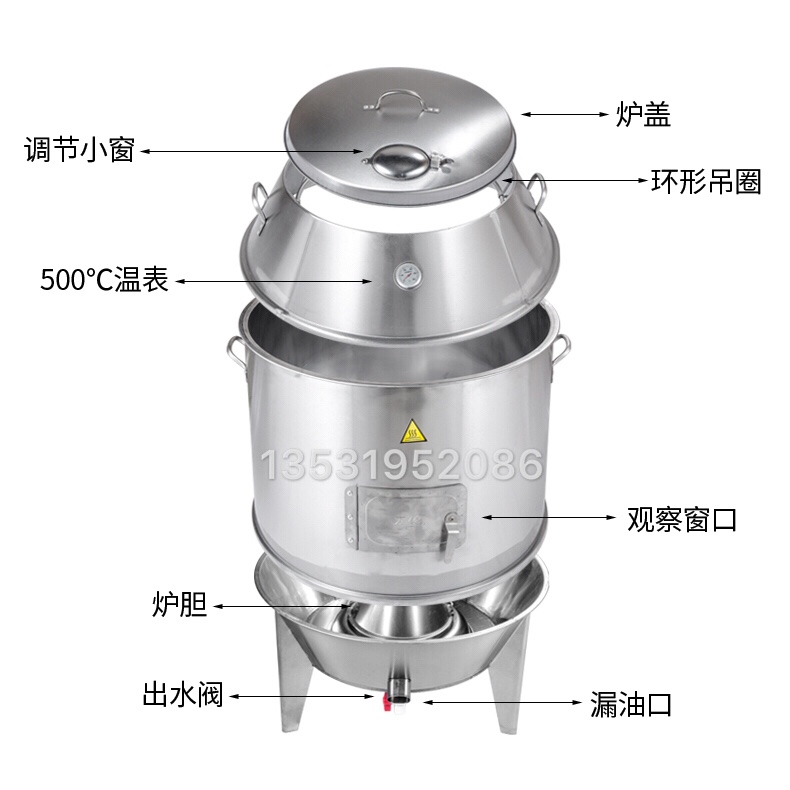 家用商用小型木炭烤鸭炉烧鹅炉烧鸡烤鸭烧肉鹅鸡乳鸽烤羊排羊腿炉 - 图3