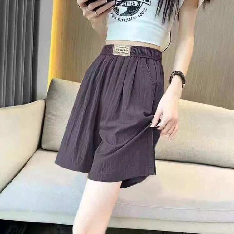 冰丝运动短裤女2025夏季新款百搭宽松阔腿山本裤子高腰休闲五分裤,淘宝优惠券,粉丝福利购,淘宝优惠卷