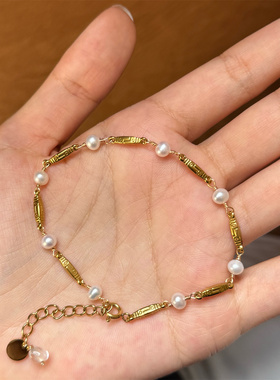 minicyber天然珍珠手链时尚度假