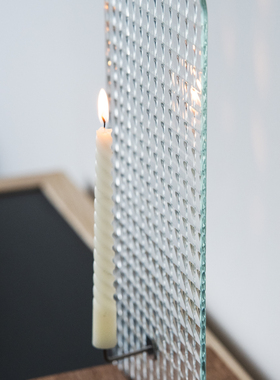 中古光影烛台氛围背景灯实木底座