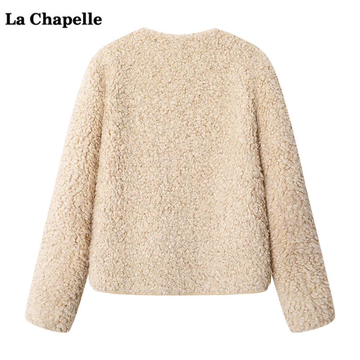 拉夏贝尔/La Chapelle颗粒毛绒短款外套女冬季新款小个子毛毛上衣,淘宝优惠券,粉丝福利购,淘宝优惠卷