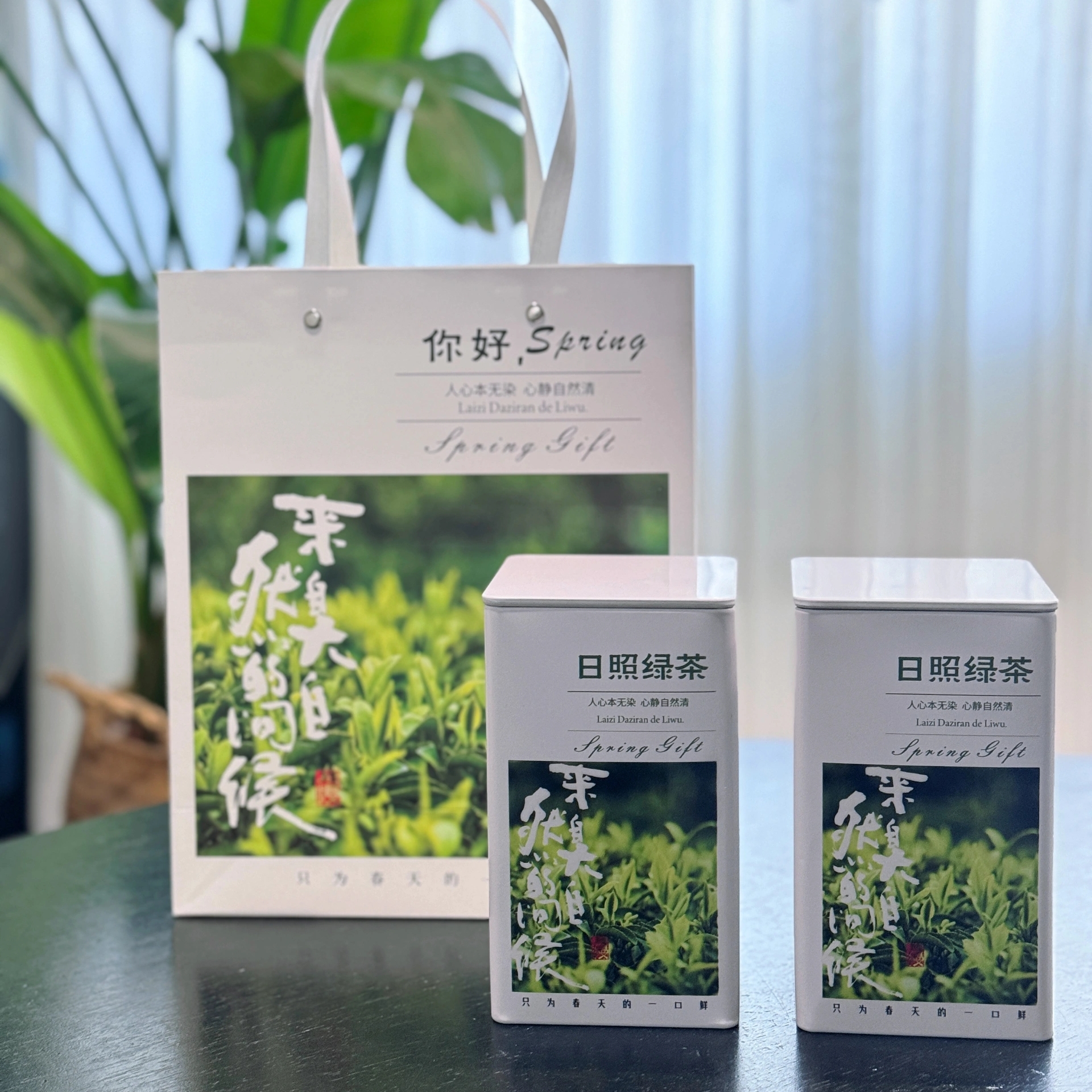 你好春天便携茶叶罐马口铁盒100克茶罐密封简约纯色茶叶铁罐定制 - 图3