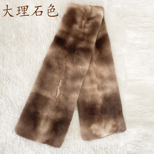 进口天鹅绒整皮水貂毛披肩皮草围脖男女双面超宽水貂围巾整貂皮毛 - 图0