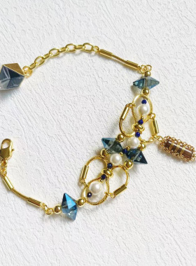 NOCTURNE琉璃蓝珍珠新中式项链