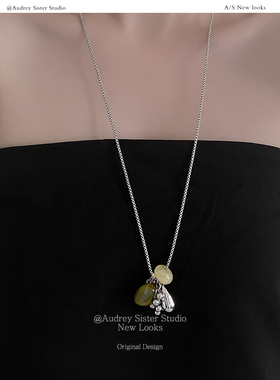 新款小众ins葡萄串珠天然石项链