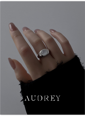 金属猫眼石冷淡风开口戒指女