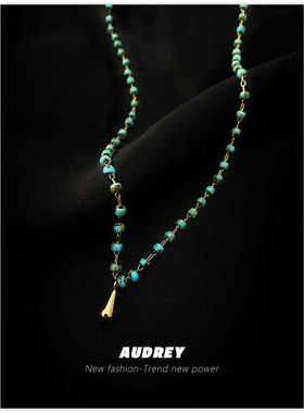 不易掉色小米珠钛钢锁骨链