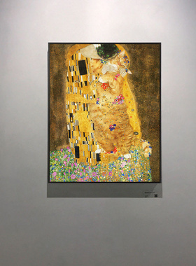 橘猫恶搞风格客德加莫奈池塘名画