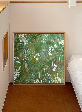 油画森系沙发壁画热带植物挂画
