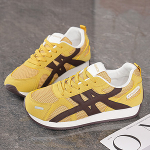 德训鞋女网面透气休闲单鞋女2026新款韩版舒适运动鞋学院风阿甘鞋