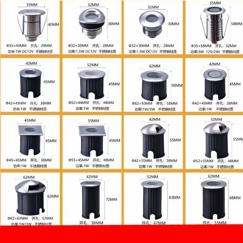 led户外迷你防水射灯嵌入式低压12v24v星星灯水底过道台阶地埋灯 - 图0