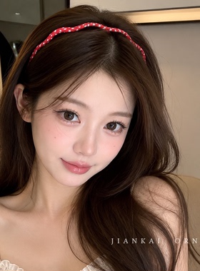 韩系波浪细款波点发箍女士日常