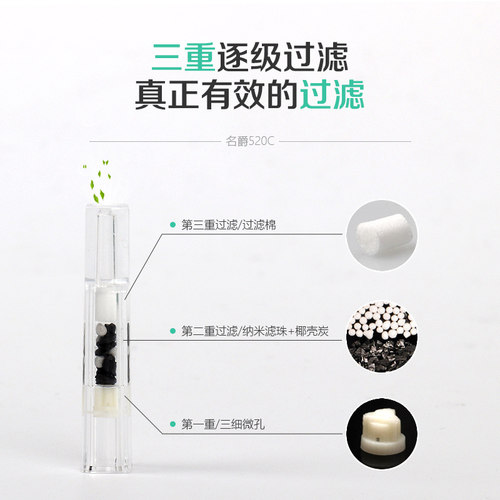 名爵细烟烟嘴女士过滤嘴器一次性男椰壳碳三重过滤香菸辅助香烟具 - 图1
