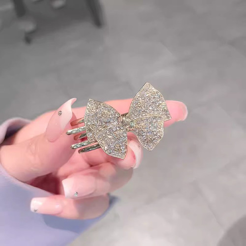 蝴蝶结发夹刘海夹前额小巧精致鸭嘴夹小号边夹水钻侧边发卡子顶夹 - 图0